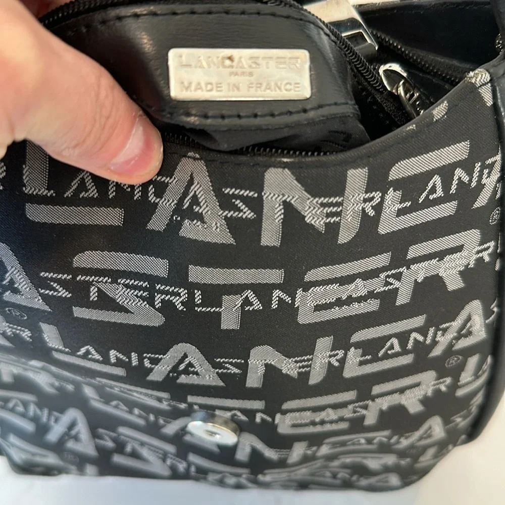 Lancaster Paris Black Logo Backpack Bag